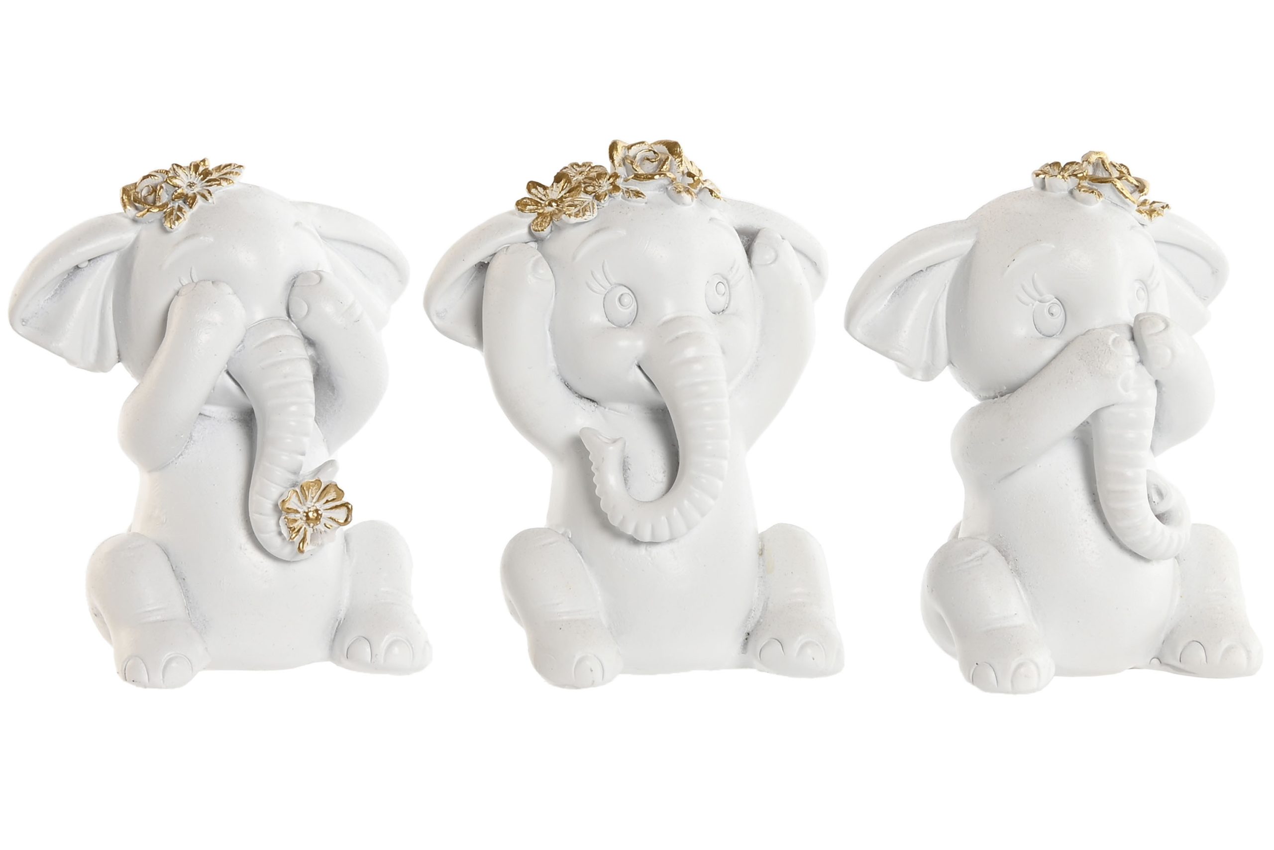 pack de 3 figuras elefante de resina 7×5x9cm