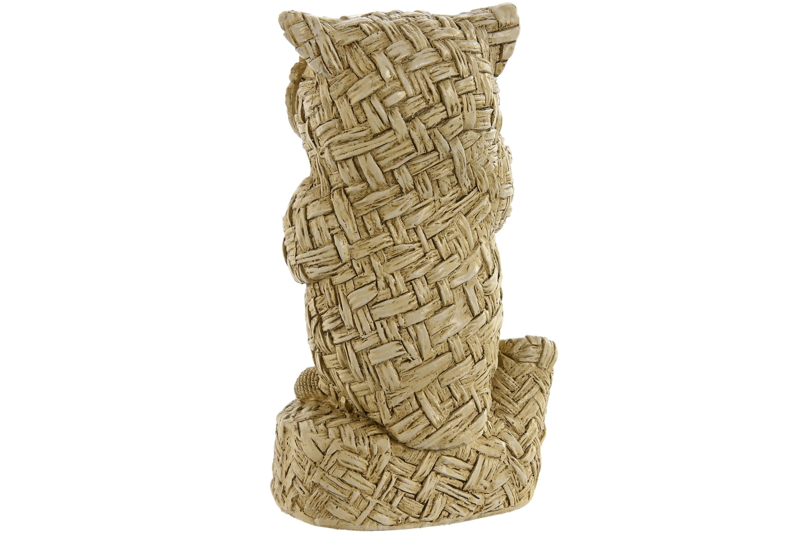 pack de 3 figuras buho de resina dorado 7x6x12cm - Imagen 3