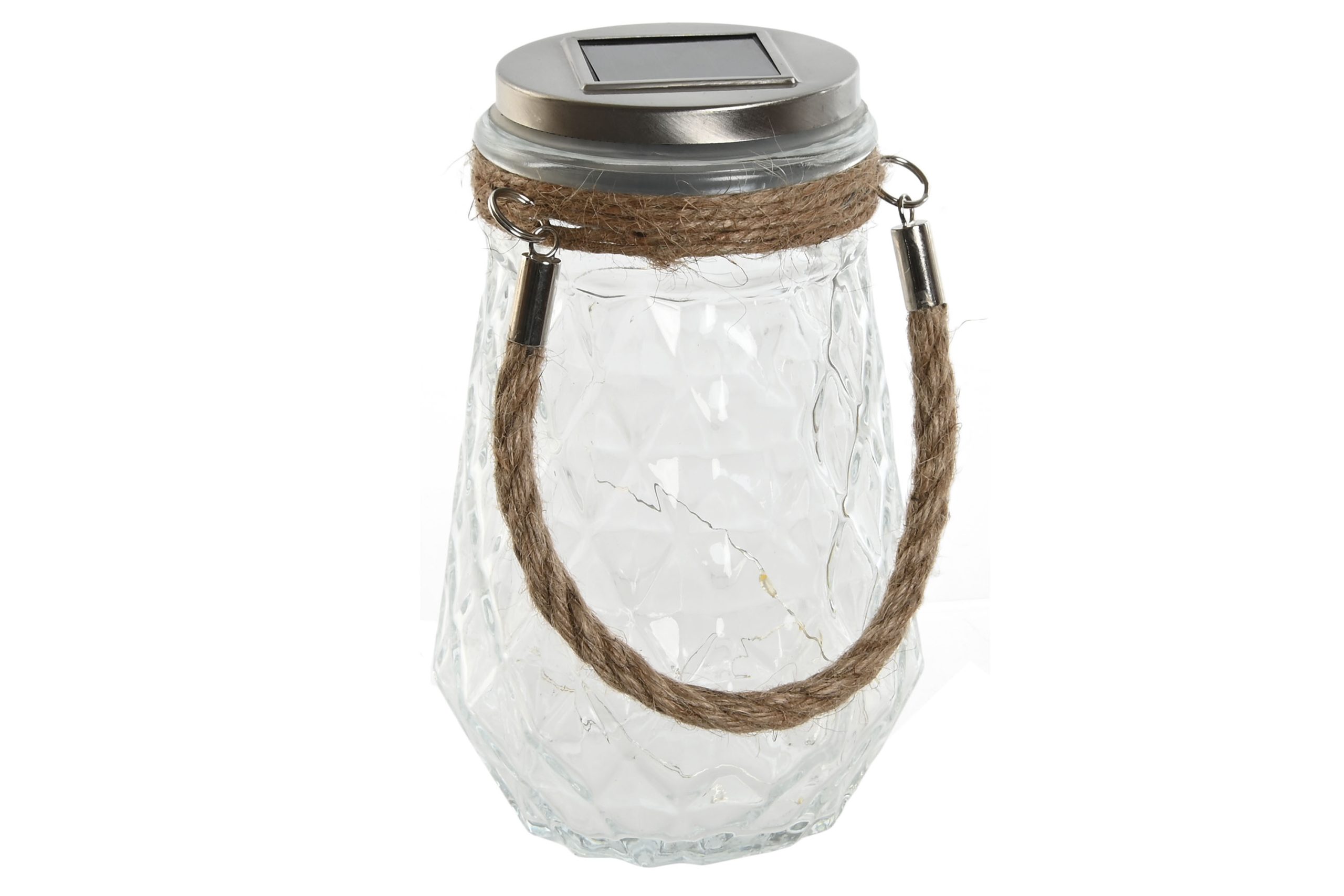 decoracion led solar bote con cuerda 11x11x18cm