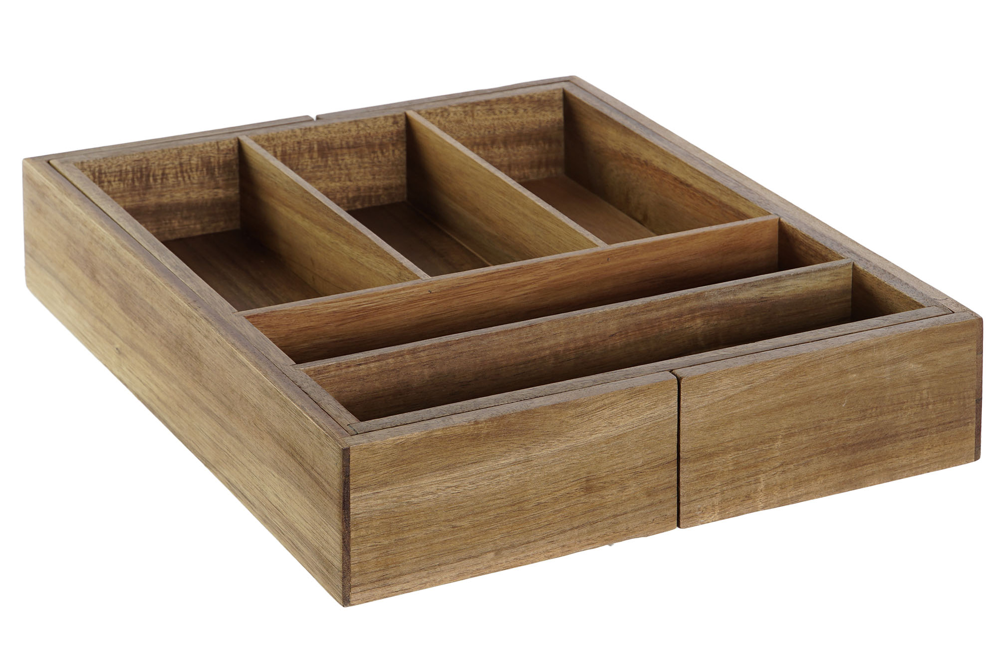 organizador cubiertos madera acacia natural organizador 35x30x7cm - Imagen 2