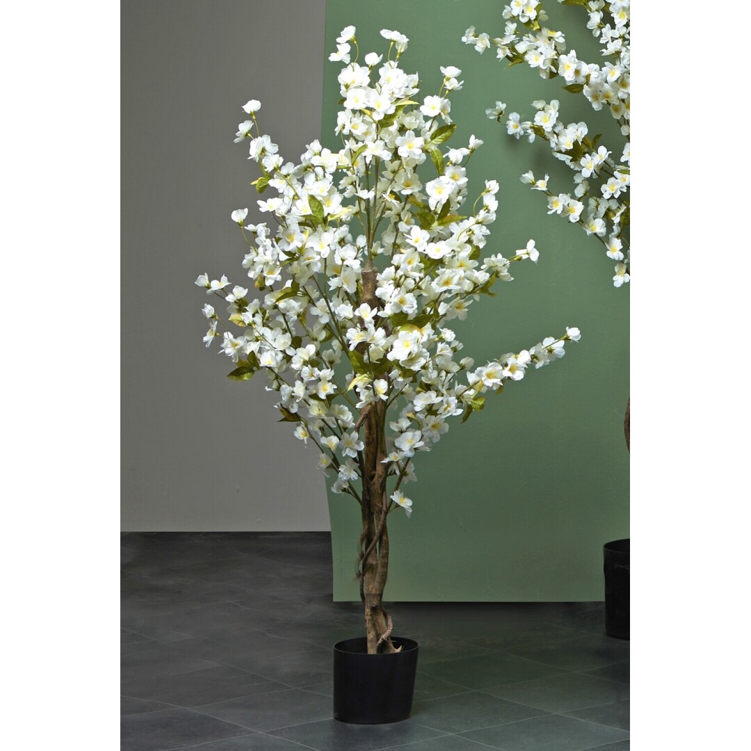 planta artificial cerezo blanco