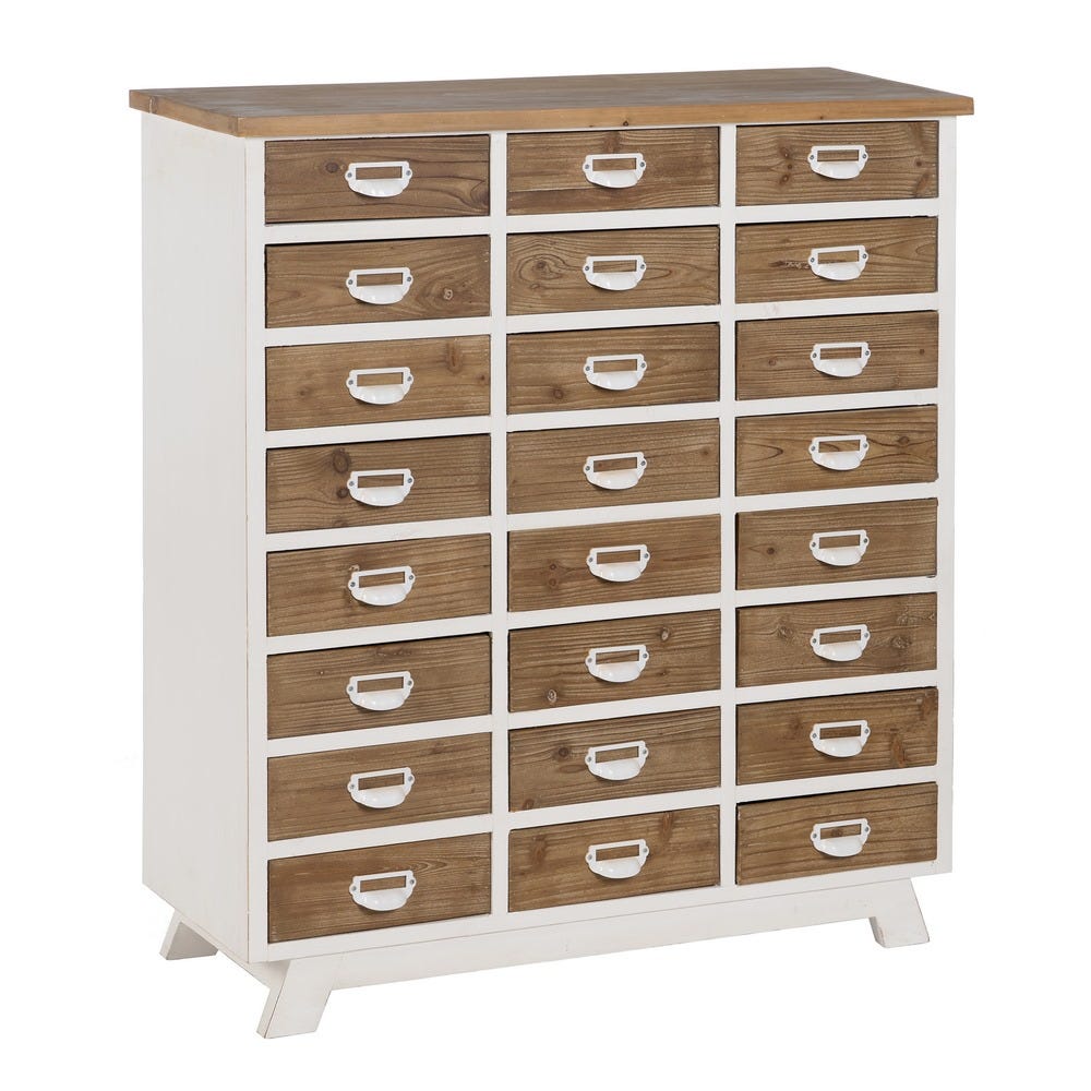 mueble cajones blanco/natural madera 94x35x108cm