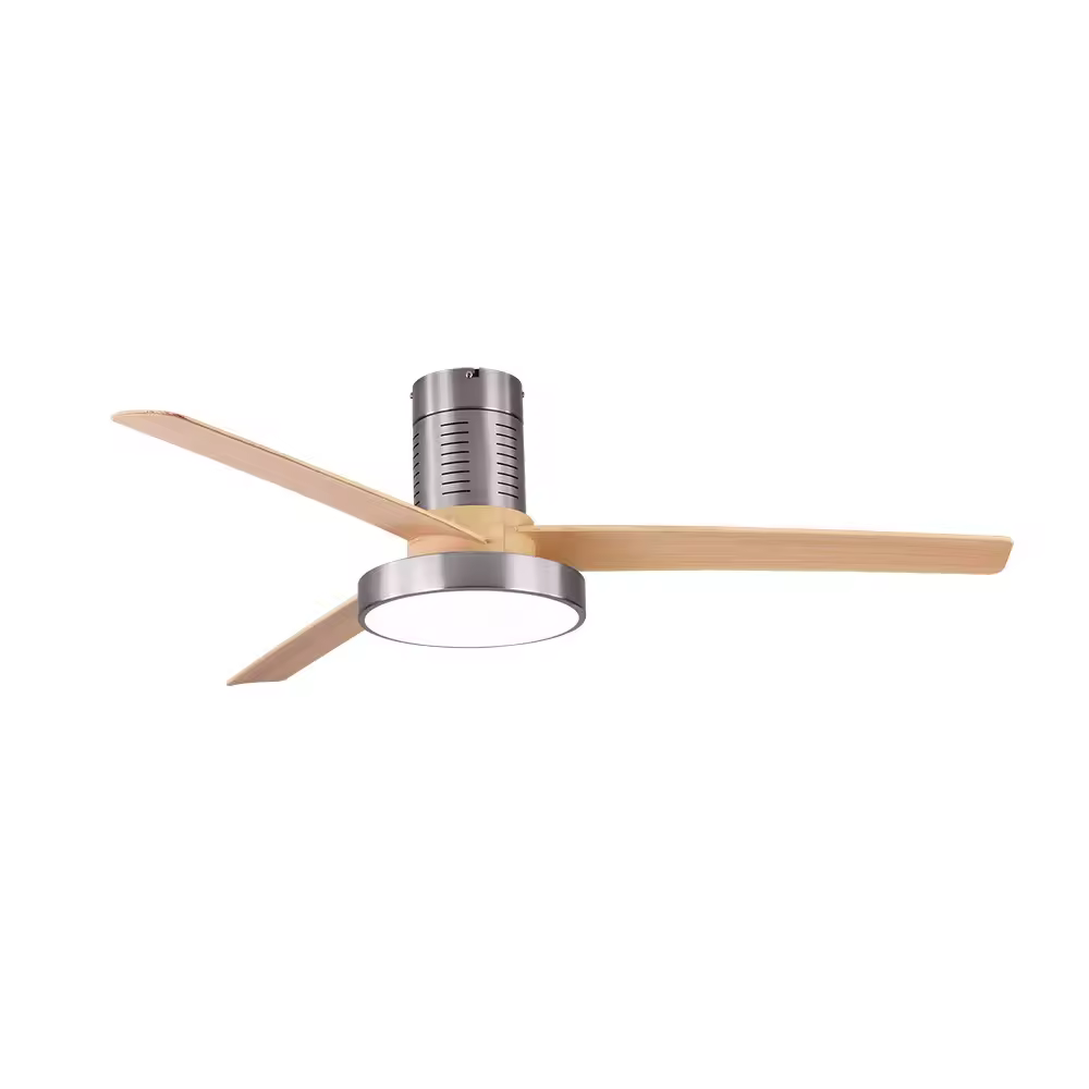 Ventilador de Techo con Luz,memoria y temporizador,Modo winter-summer,color natural plata