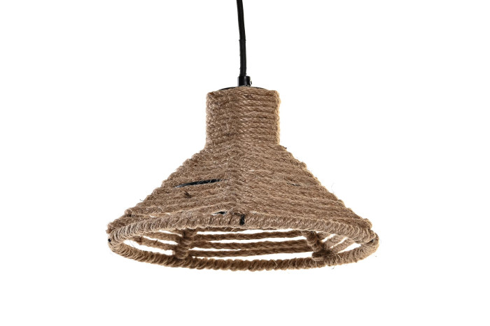 lampara de techo cuerda marron natural pantalla pequeña 24x24x15cm