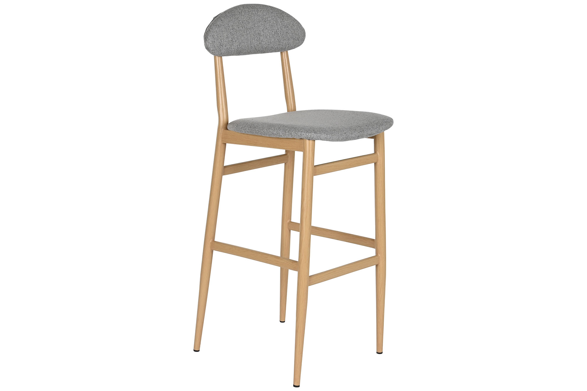 taburete gris claro poliester i metal 43x47x108cm
