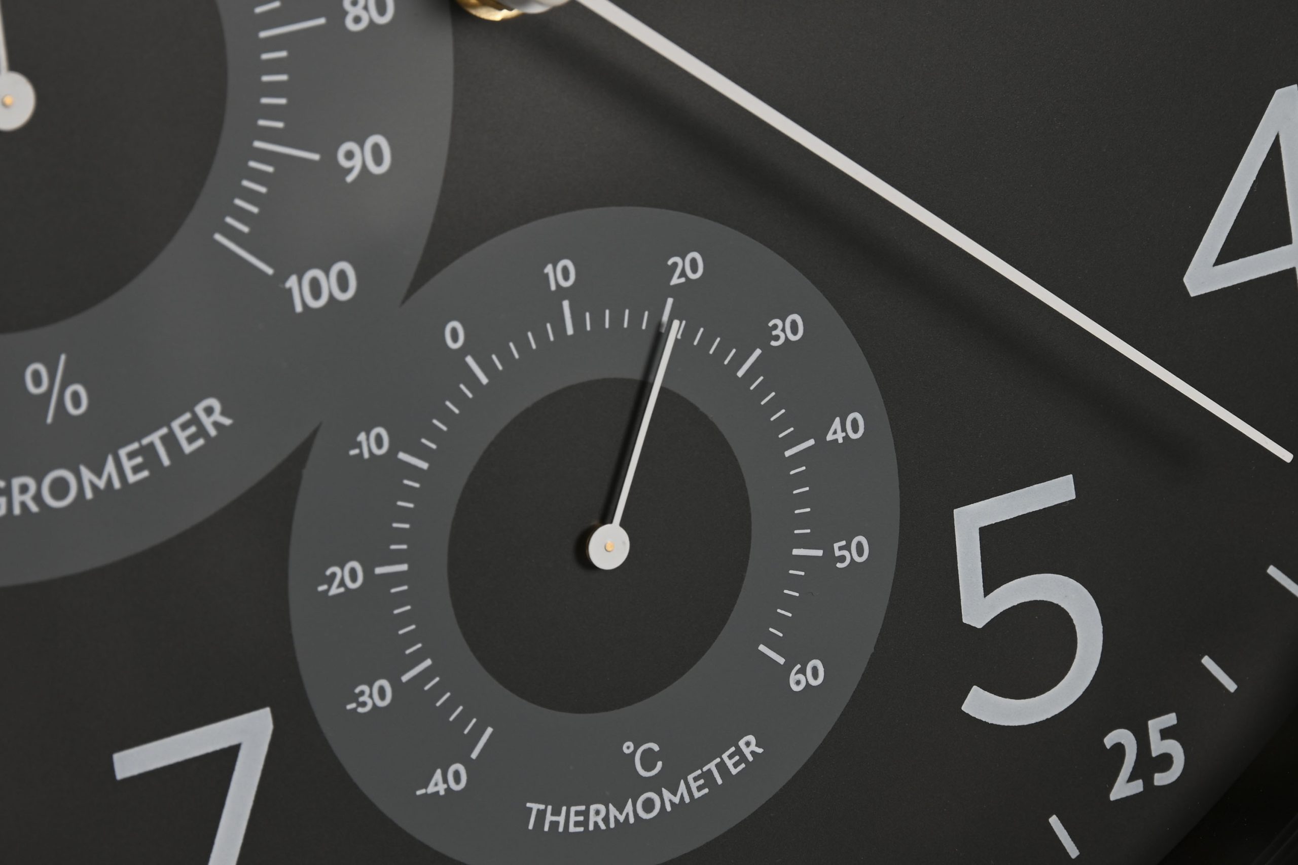 reloj pared pvc termom/higrom 30x4.7x30cm - Imagen 2