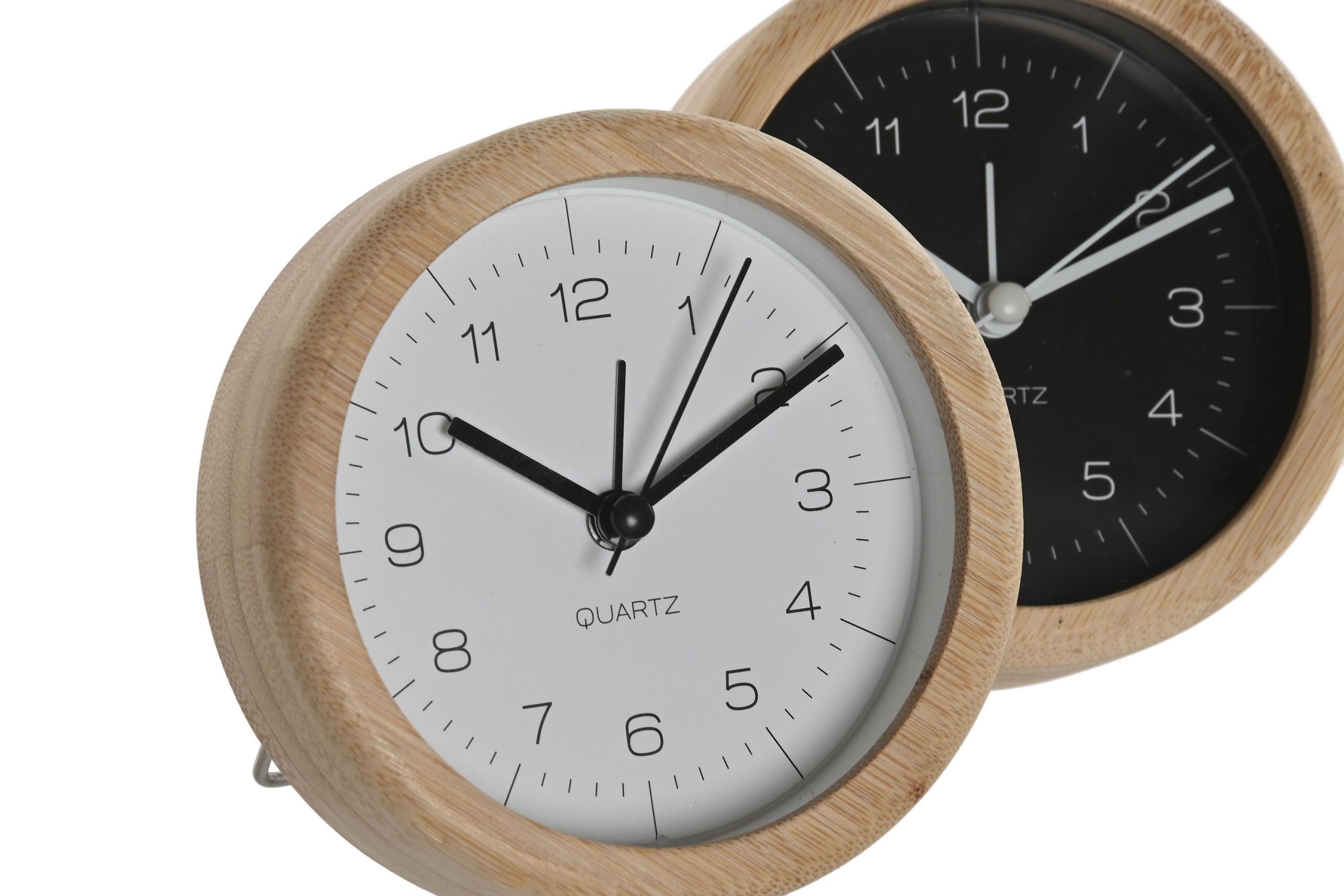 reloj despertador bambu natural 10x4.3x10cm - Imagen 2