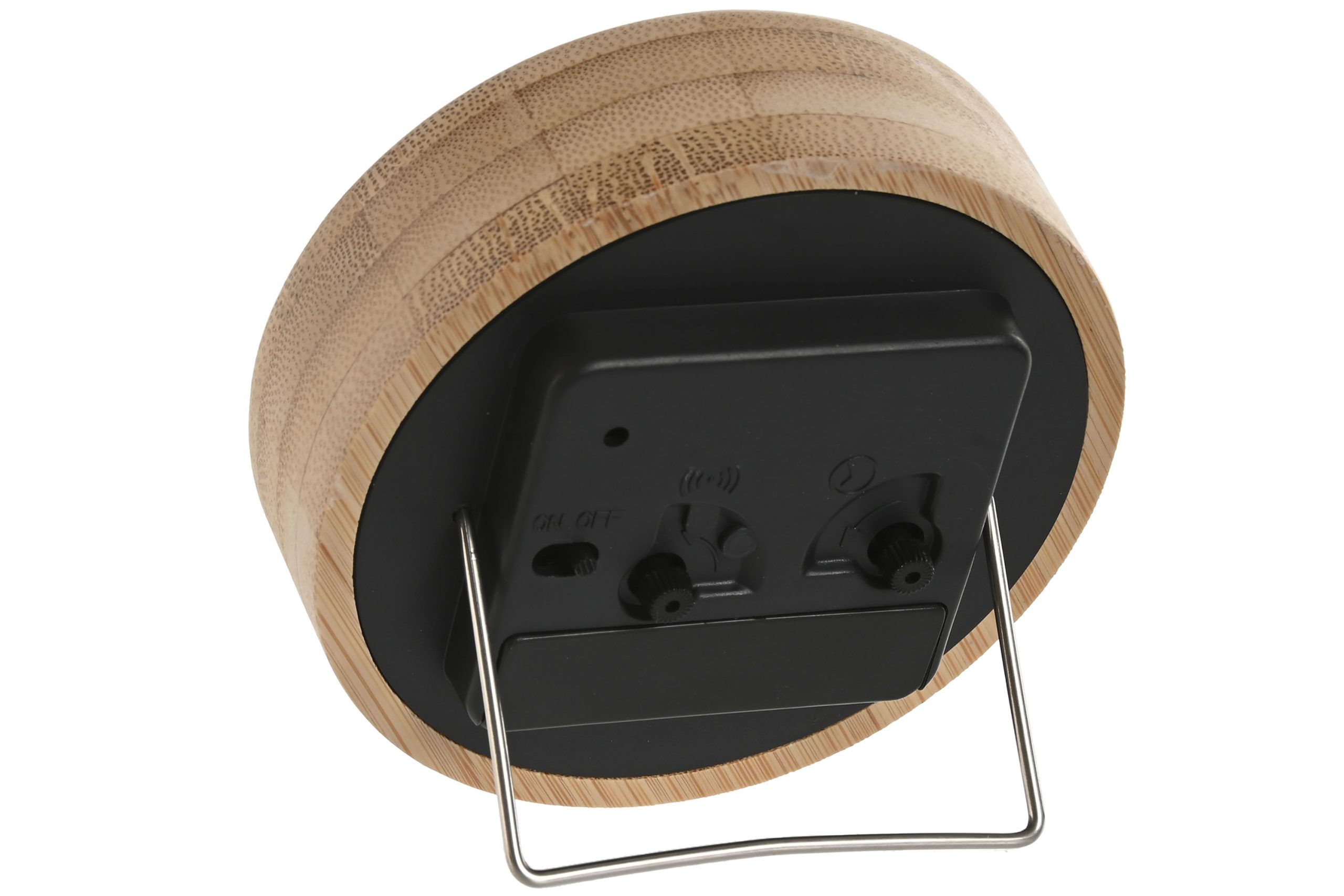 reloj despertador bambu natural 10x4.3x10cm - Imagen 3