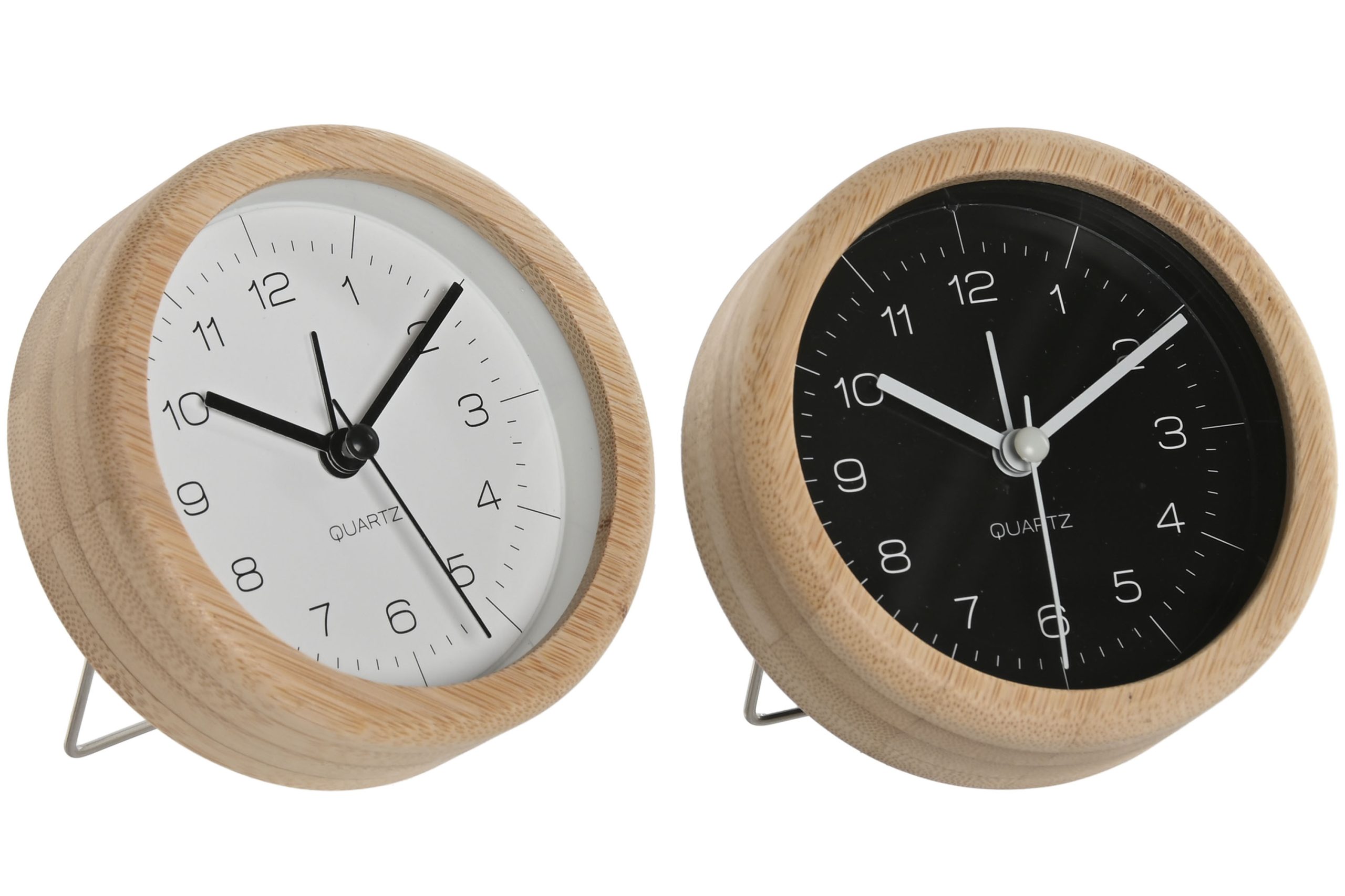 reloj despertador bambu natural 10x4.3x10cm
