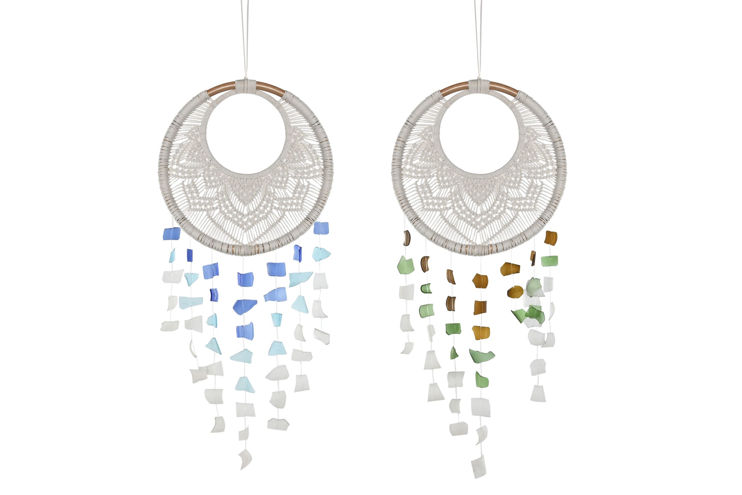 atrapasueños algodon macrame ratan cristal colores decoracion colgante atrapasueños 40x1x115cm