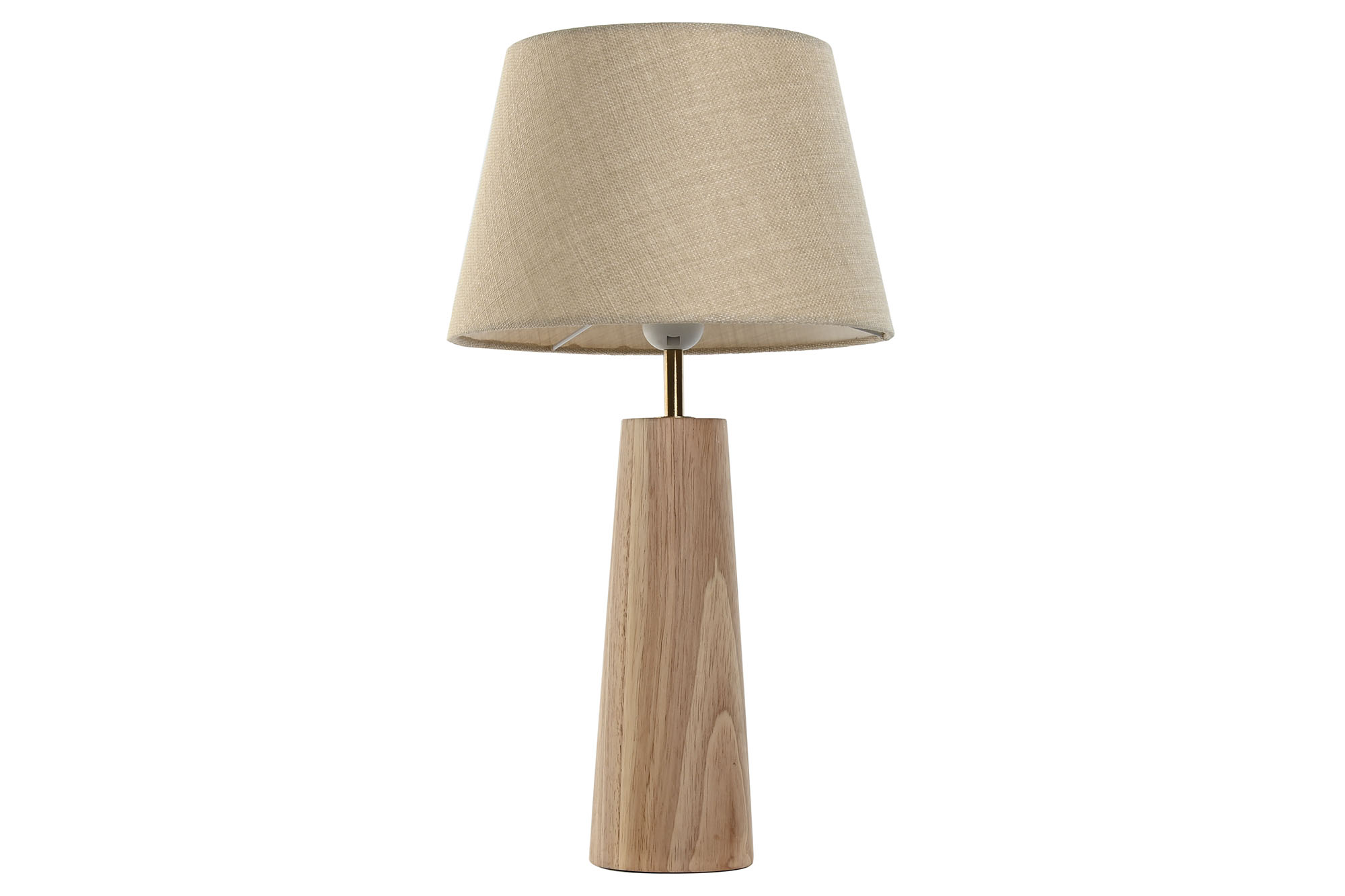 lampara sobremesa rubberwood pantalla de lino natural 27x27x49cm - Imagen 4