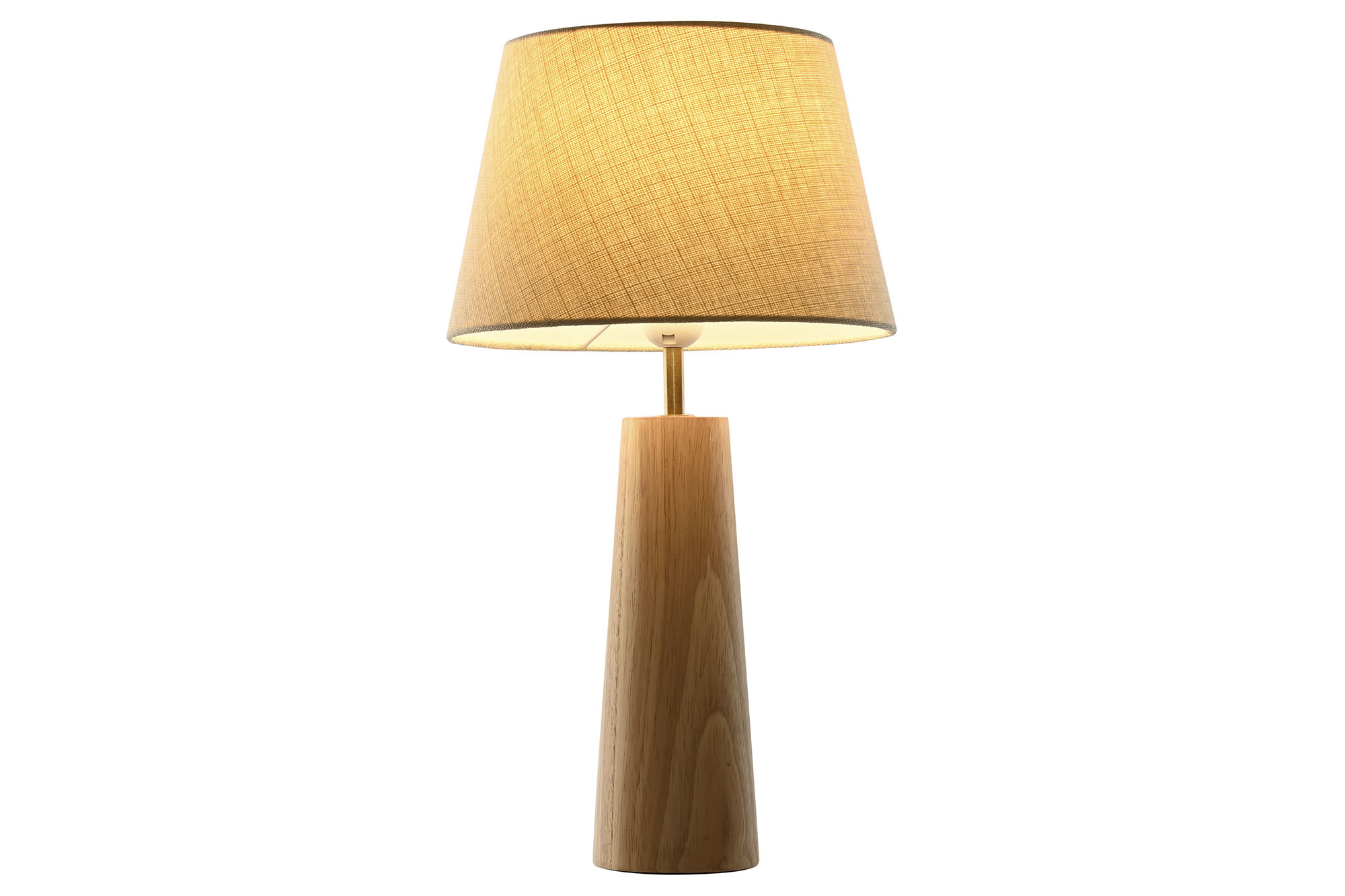 lampara sobremesa rubberwood pantalla de lino natural 27x27x49cm