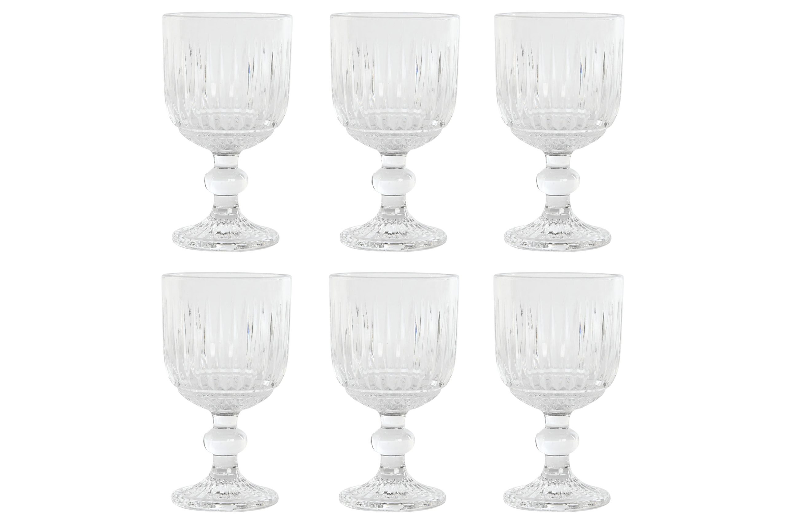 pack de 6 copa de cristal rayado 260ml 8x8x14.50cm