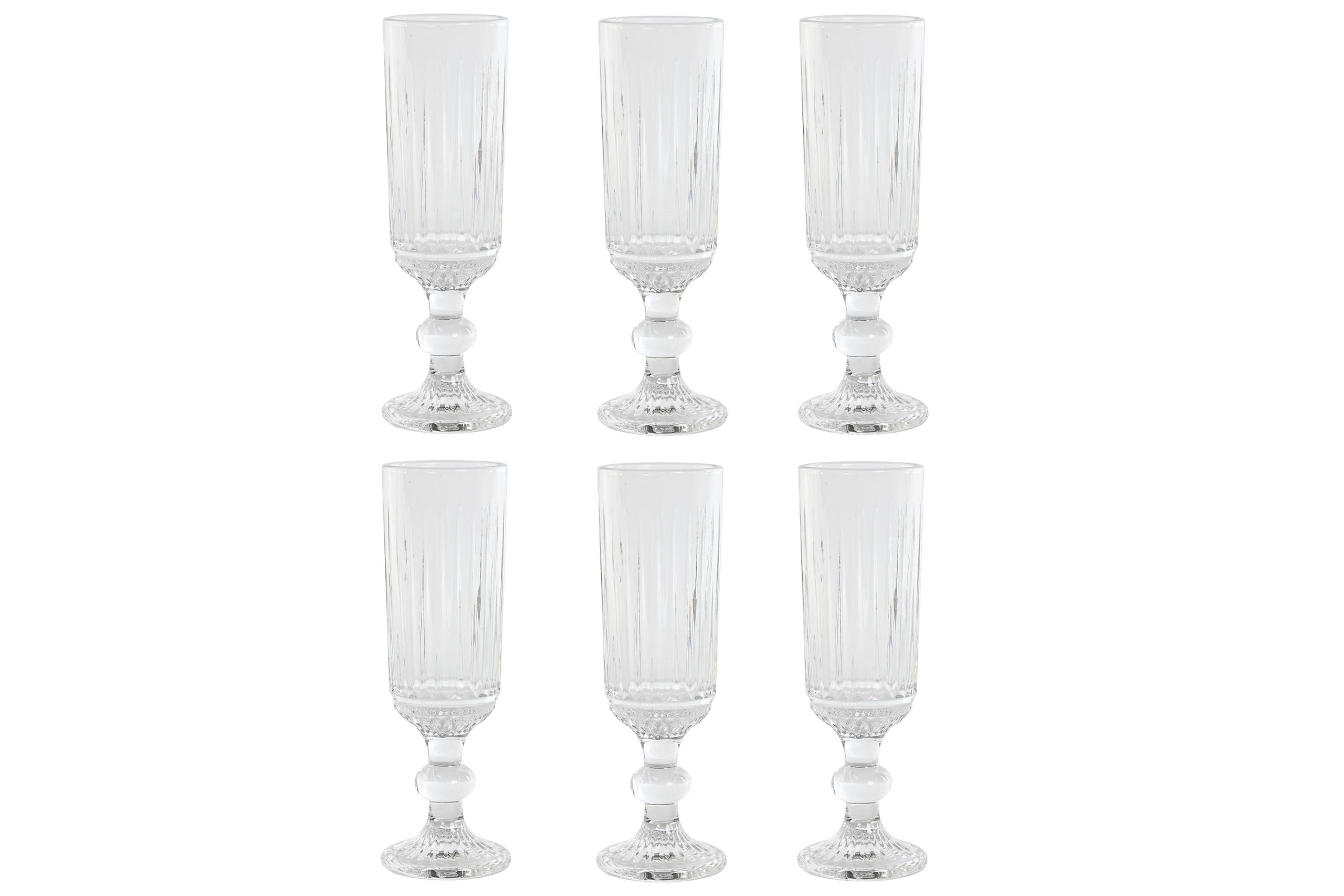 pack de 6 copa de cristal rayado champan 160ml 6x6x18.50cm