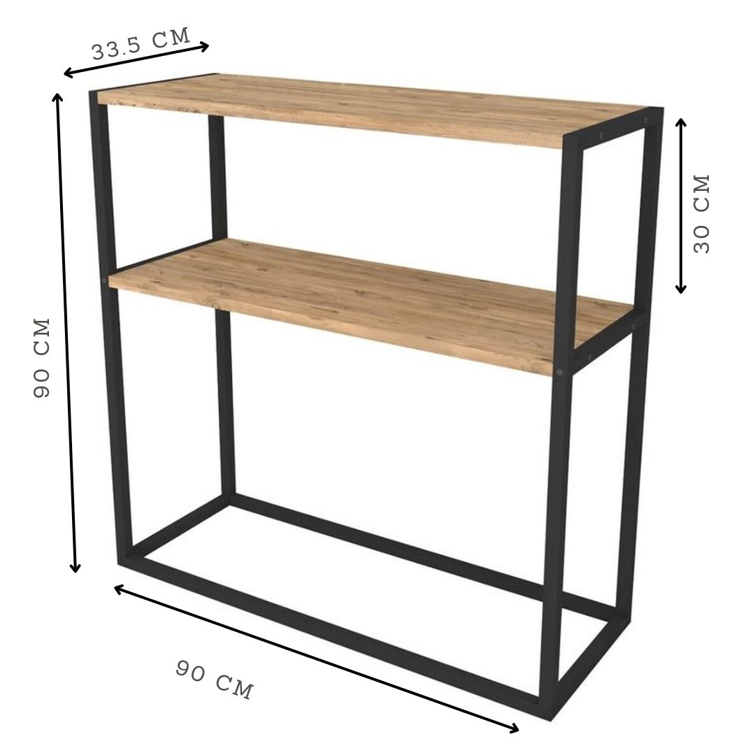 consola en madera doble repisa 90x33.5x90 cm - Imagen 2