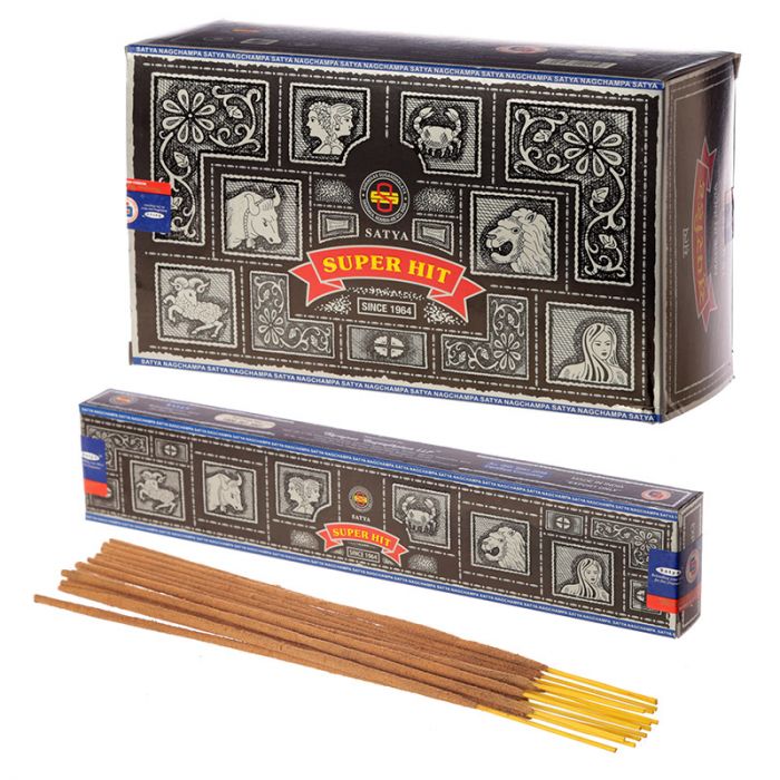 pack de 12 cajita Varillas de Incienso Nag Champa Super Hit 15 gr.