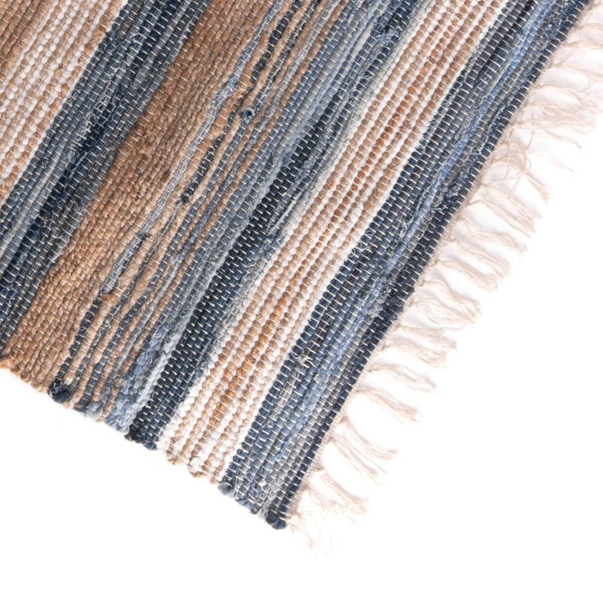 alfombra de yute/algodon azul 120x180x2cm - Imagen 2