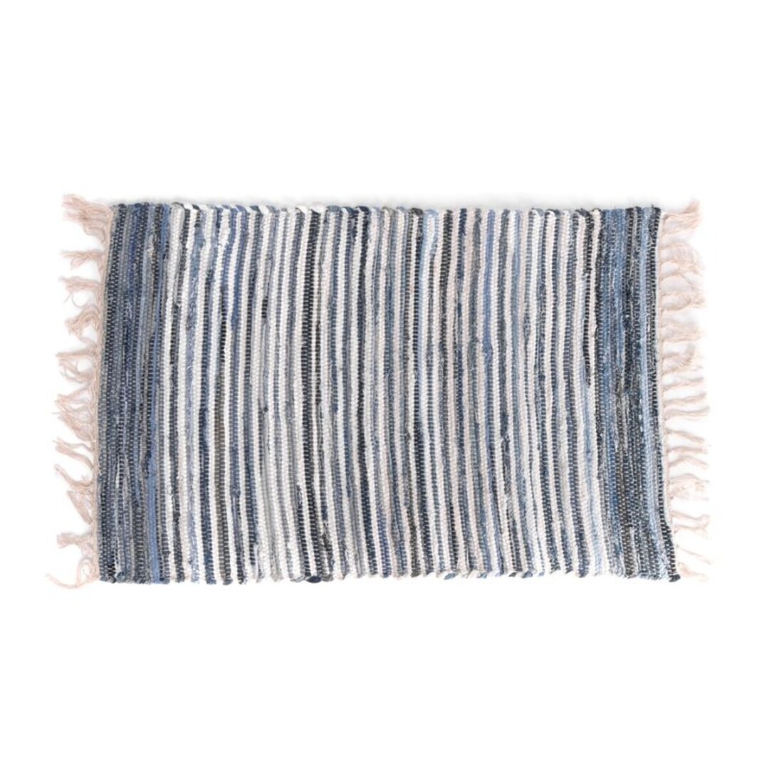 alfombra algodon azul 60x90x2cm