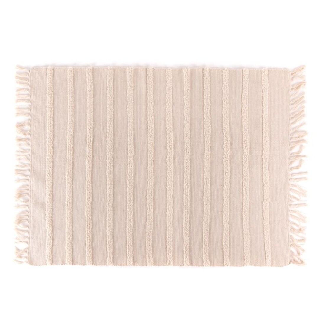 alfombra rayas crudo algodon 120x180x1cm