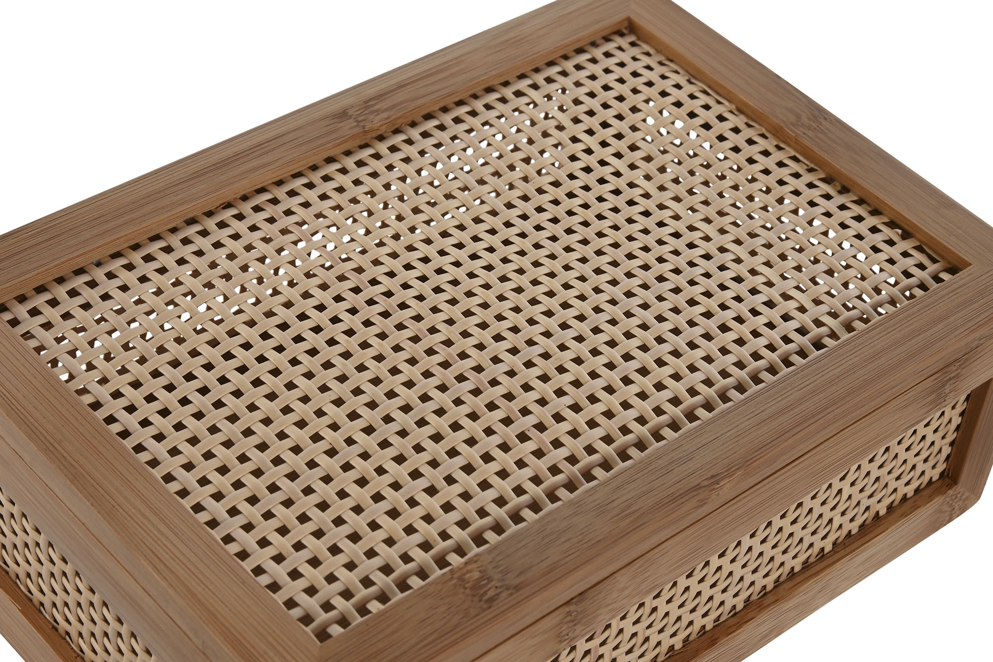 caja bambu ratan natural rectancular 23x15x8cm - Imagen 2