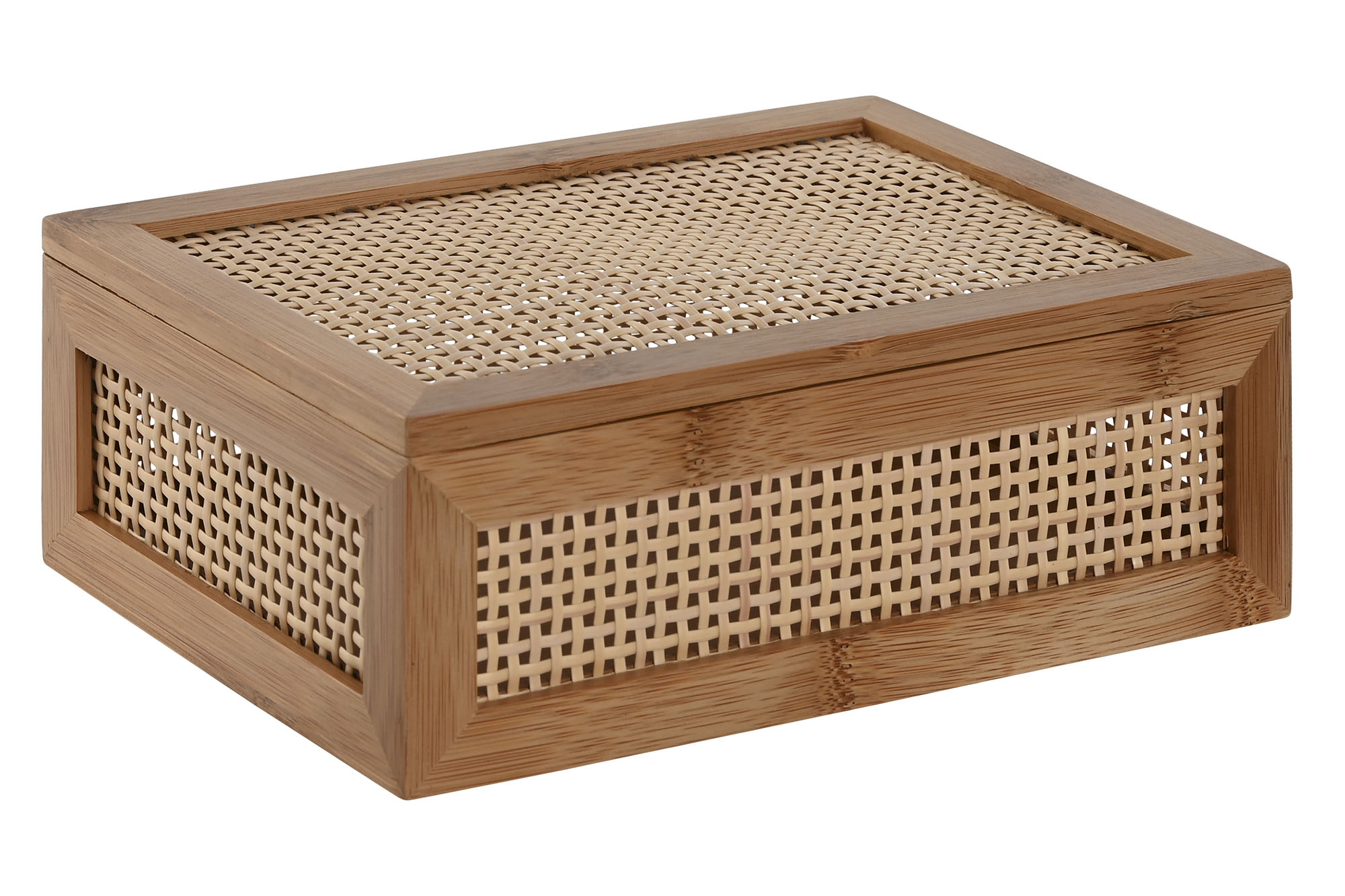 caja bambu ratan natural rectancular 23x15x8cm
