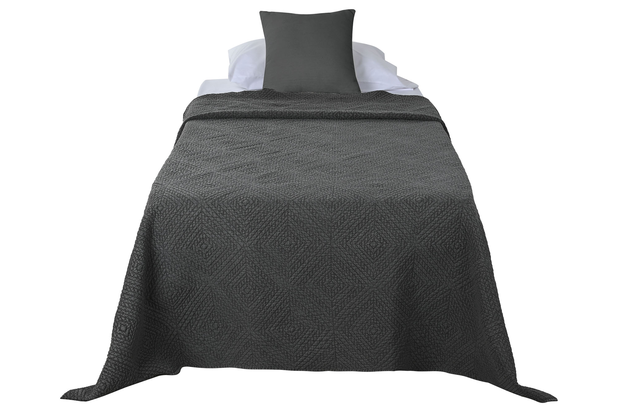 colcha poliester 180x260cm gris claro - Imagen 5
