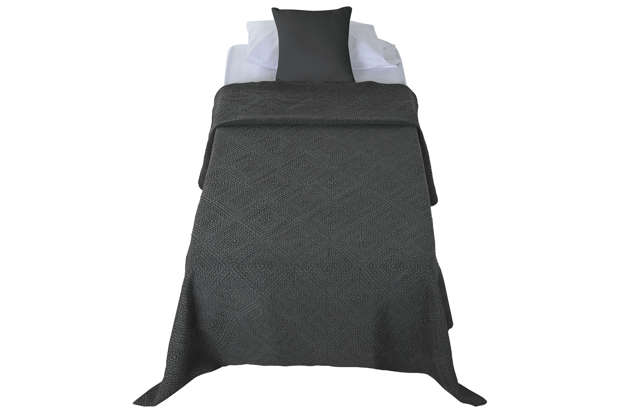 colcha poliester 180x260cm gris claro - Imagen 2
