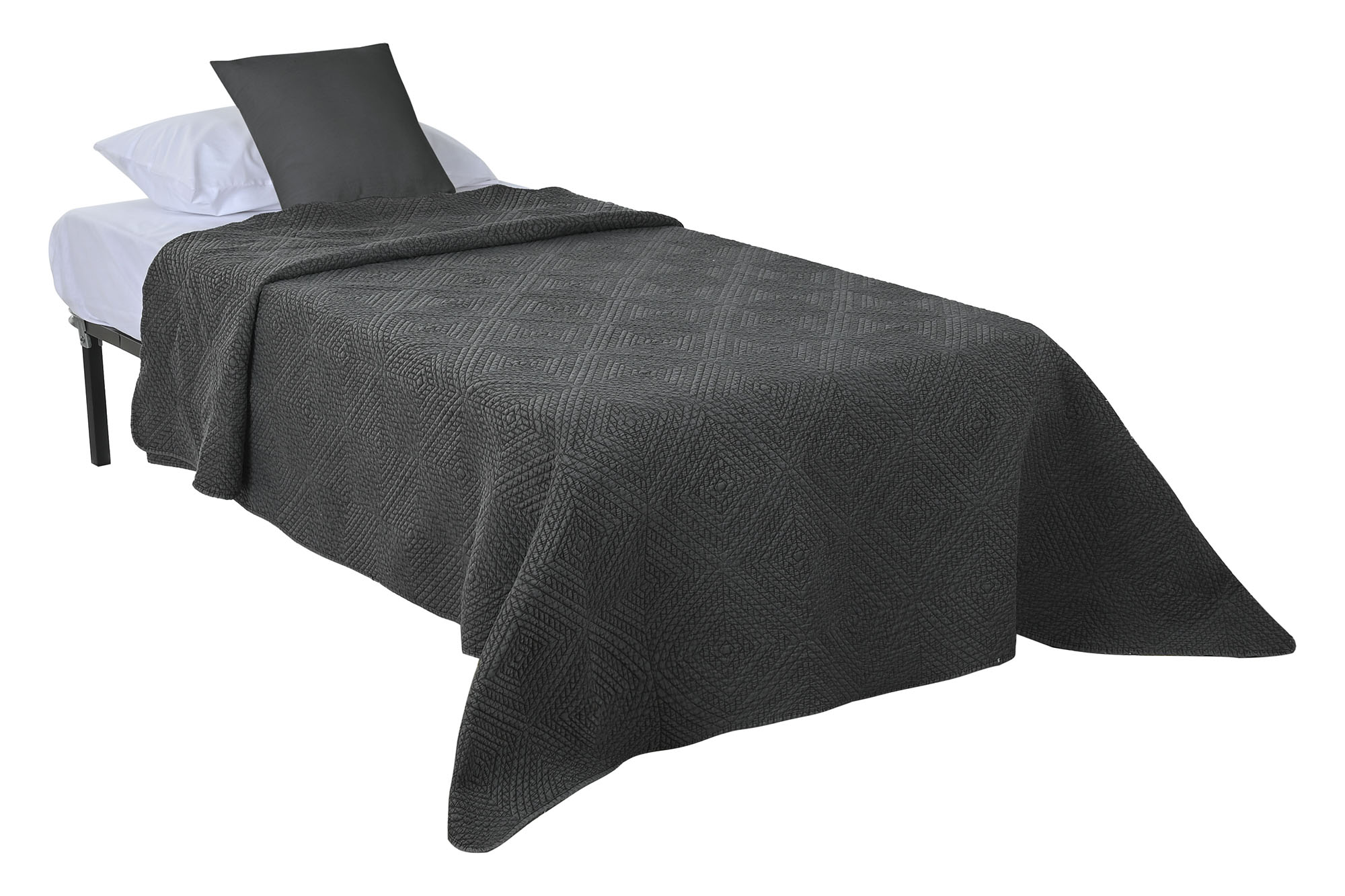 colcha poliester 180x260cm gris claro