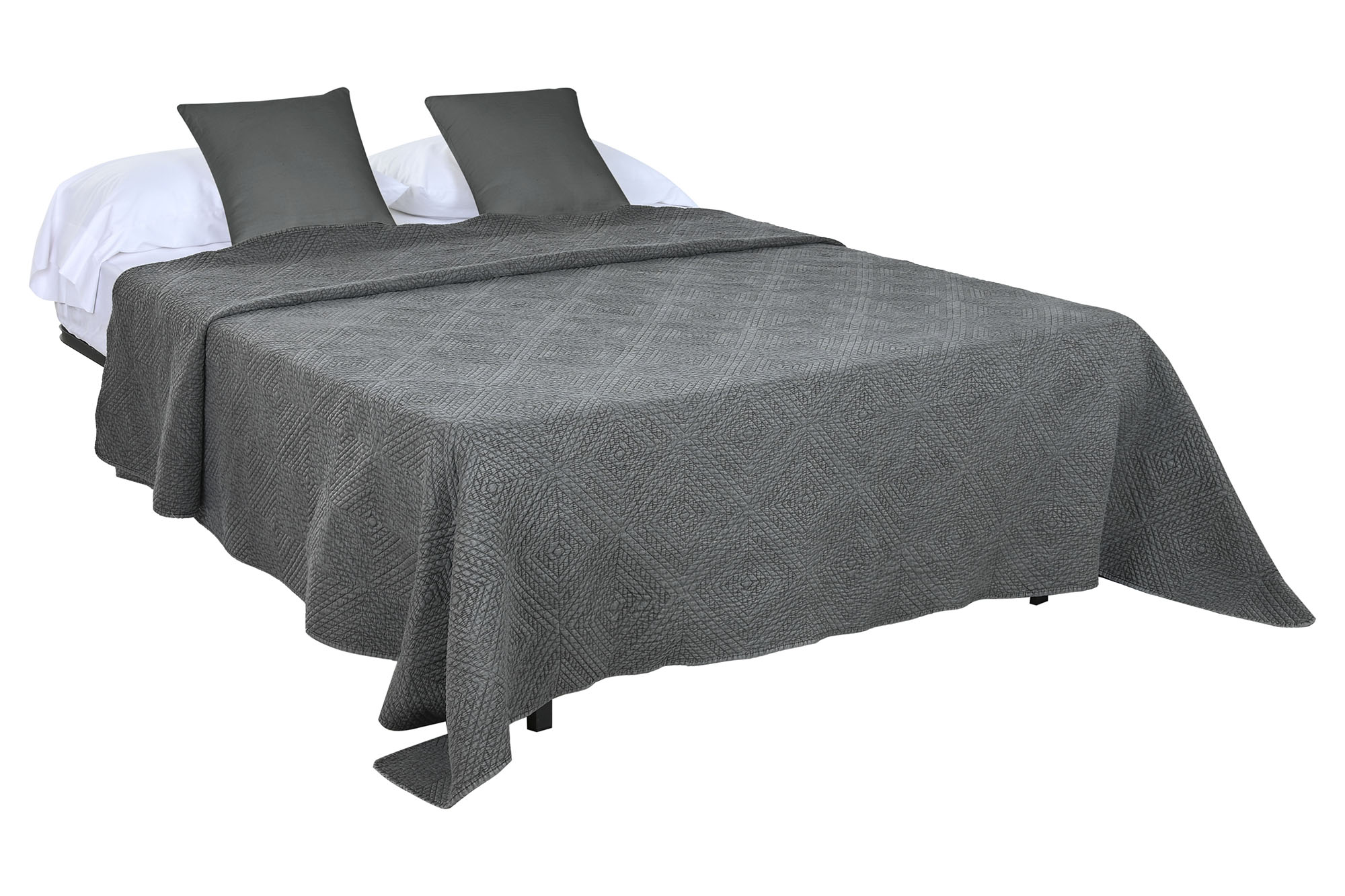 colcha poliester 240x260cm gris claro