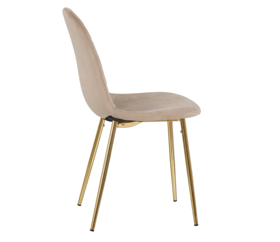 silla terciopelo beige / dorado 45 X 47 X 84,50 CM - Imagen 3