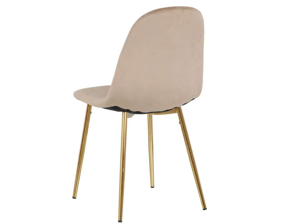 silla terciopelo beige / dorado 45 X 47 X 84,50 CM - Imagen 4