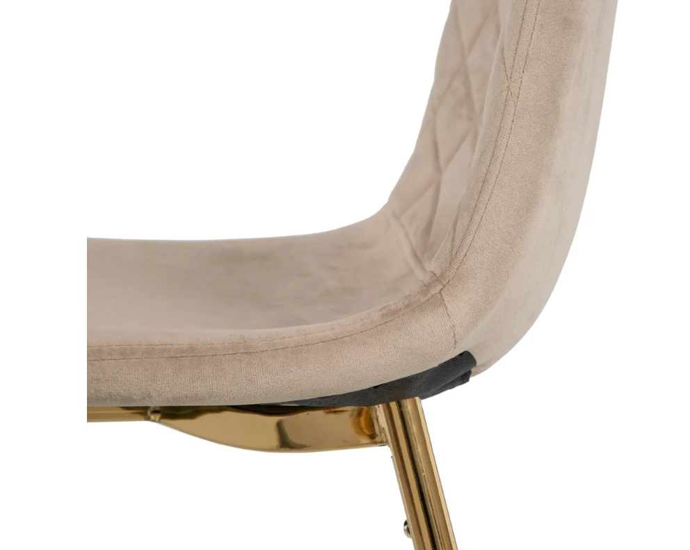 silla terciopelo beige / dorado 45 X 47 X 84,50 CM - Imagen 6
