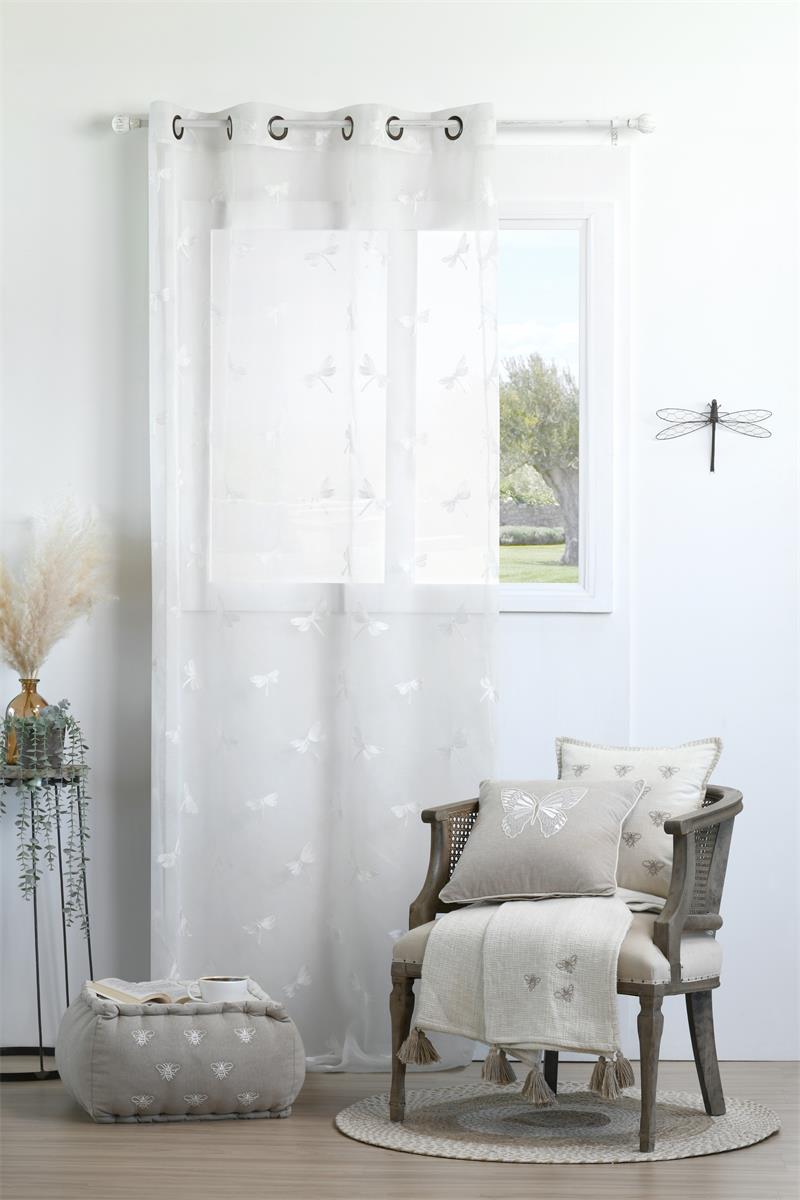 Cortina visillo libelula blanco 140x260 cm - Imagen 4