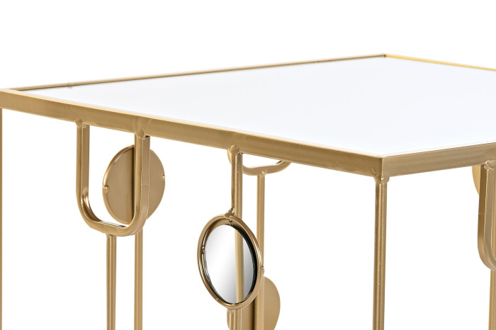 MESITA AUXILIAR SET 2 METAL ESPEJO 50X50X50 MATE - Imagen 3
