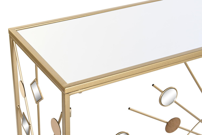 recibidor metal crsital dorado 120x35x80 cm - Imagen 2