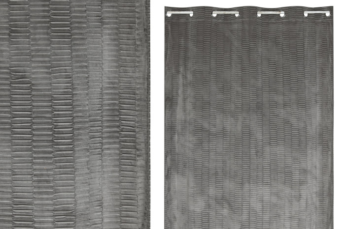 Cortinas Salon Terciopelo Gris con rayas 140×260 cm