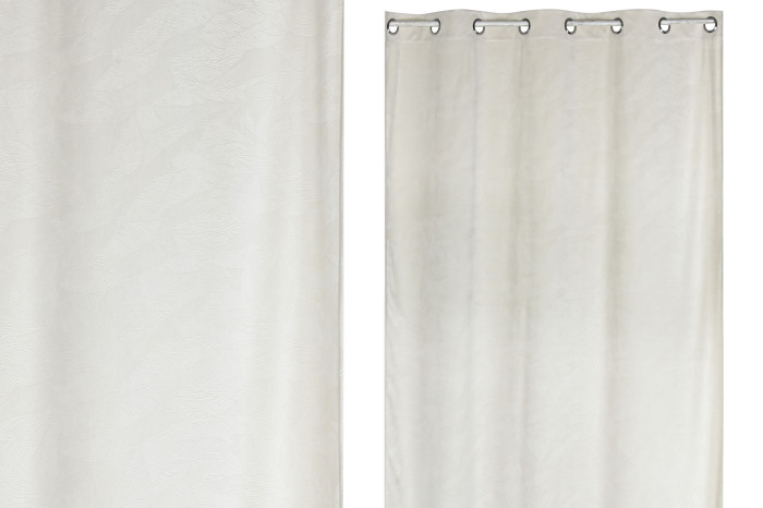 Cortinas Salon Terciopelo Beige con hojas 140×260 cm