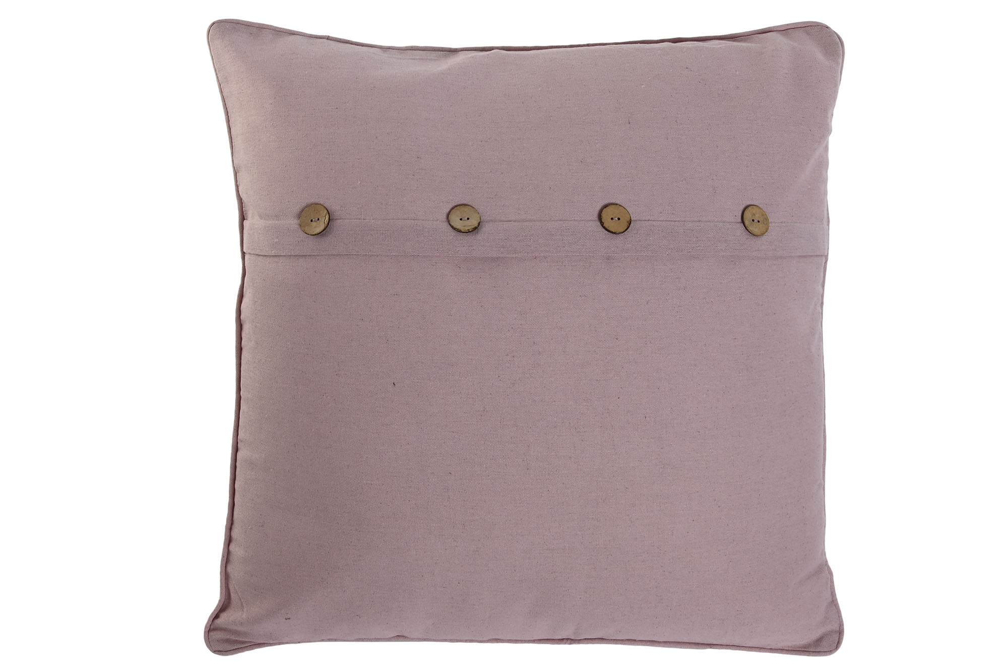 cojin algodon poliester botones 60x60cm rosa