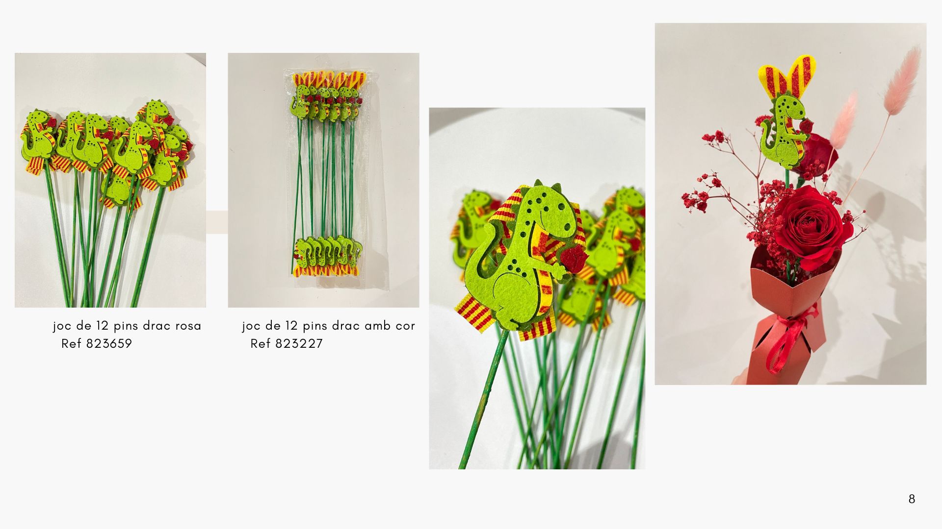 pack de 12 pins dragon Sant jordi