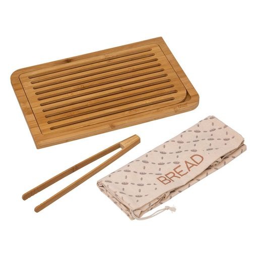 Tabla Para Cortar Pan Con Accesorios De Bambú 40x27cm