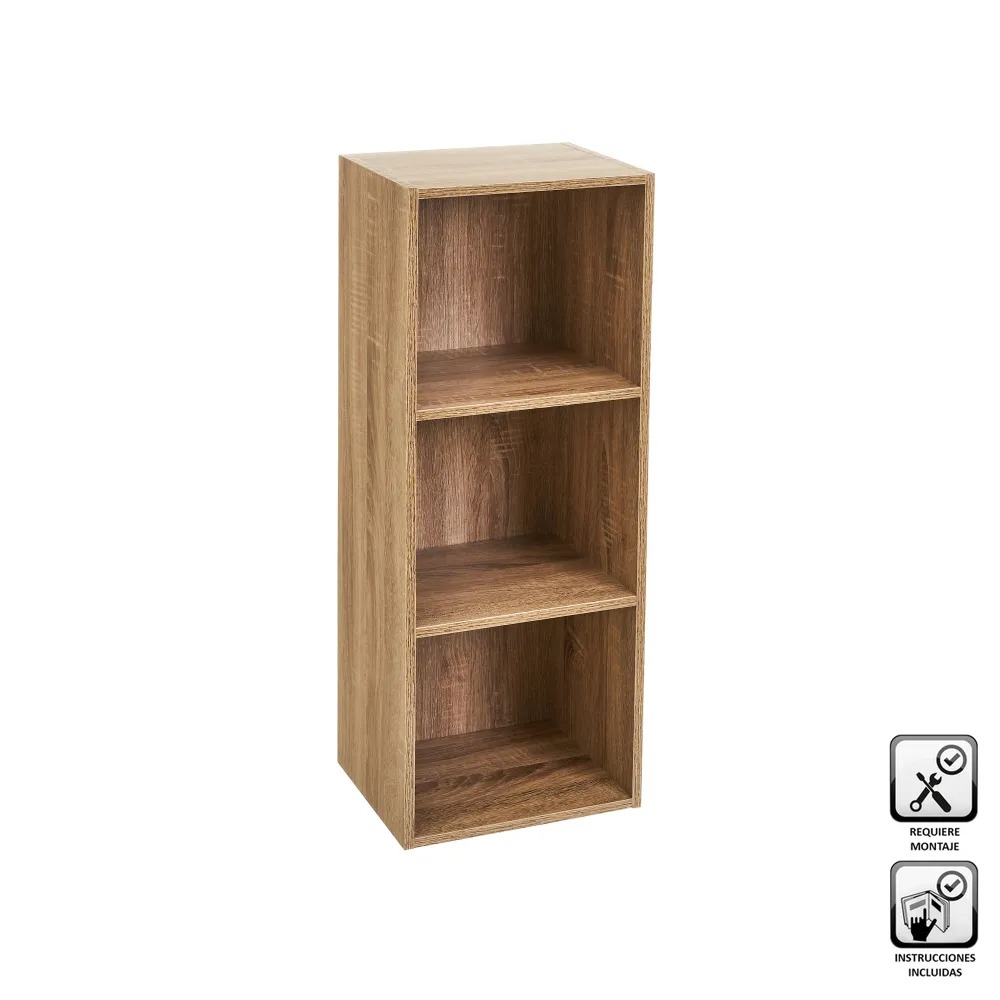 estanteria 3 baldas pb natural 30x24x80cm