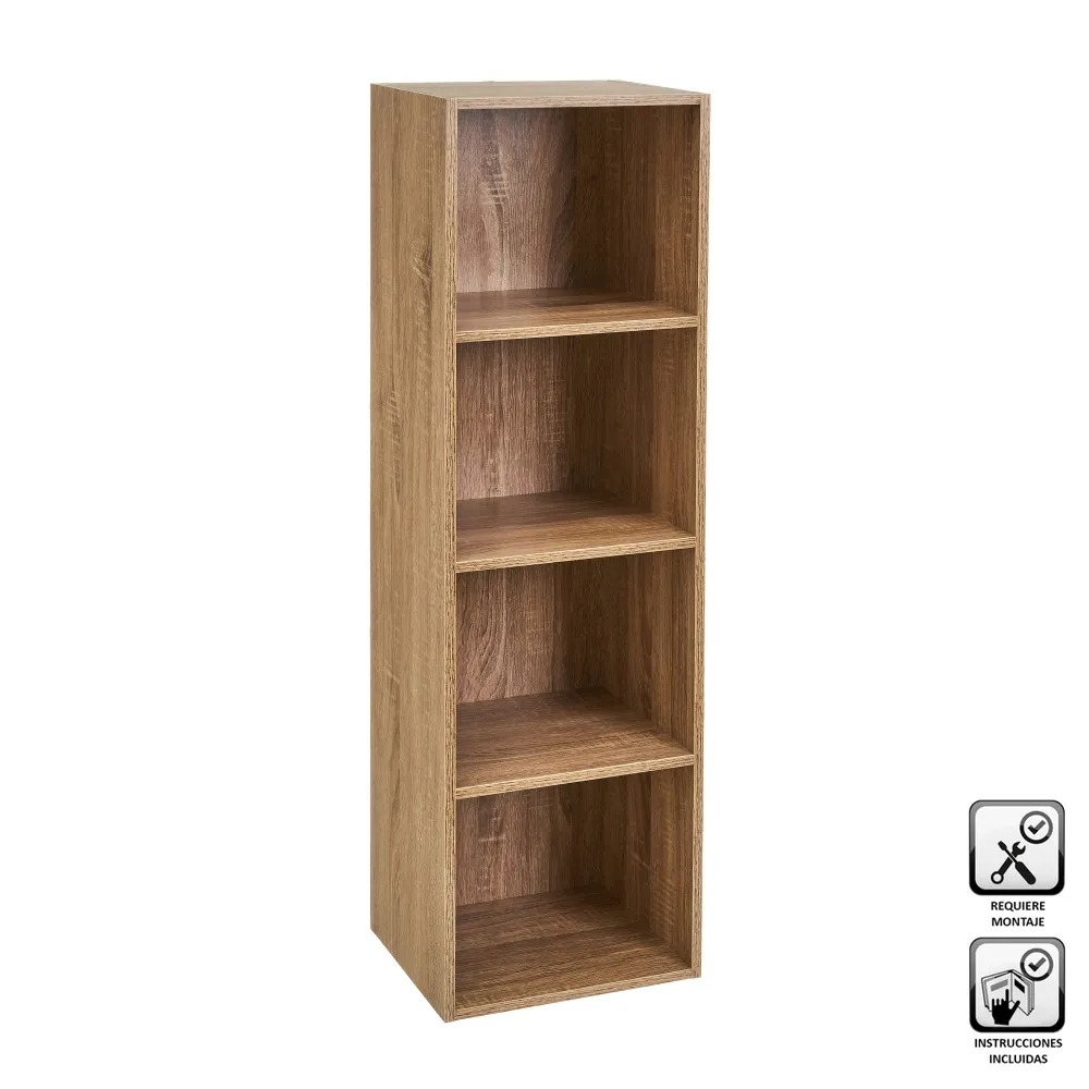 estanteria 4 baldas pb natural 30x24x106cm