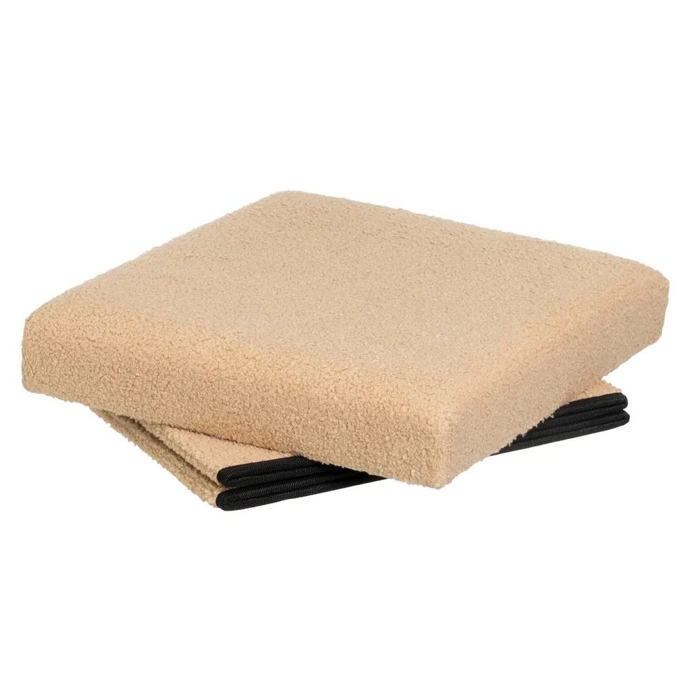 puf arcon plegable boucle beige 38x38x38cm - Imagen 2