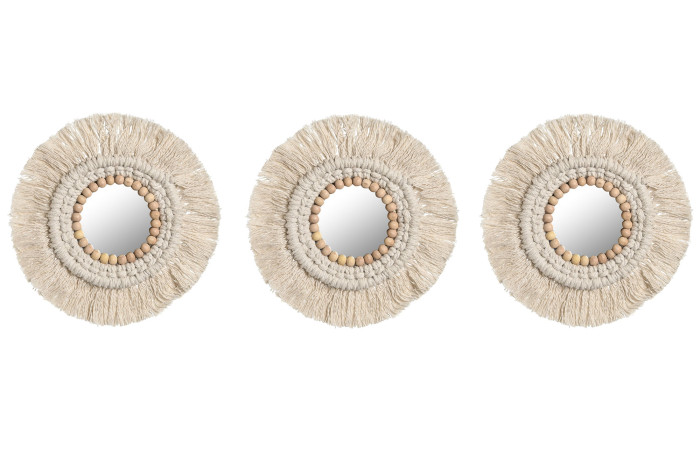 Espejo set 3 algodón macramé