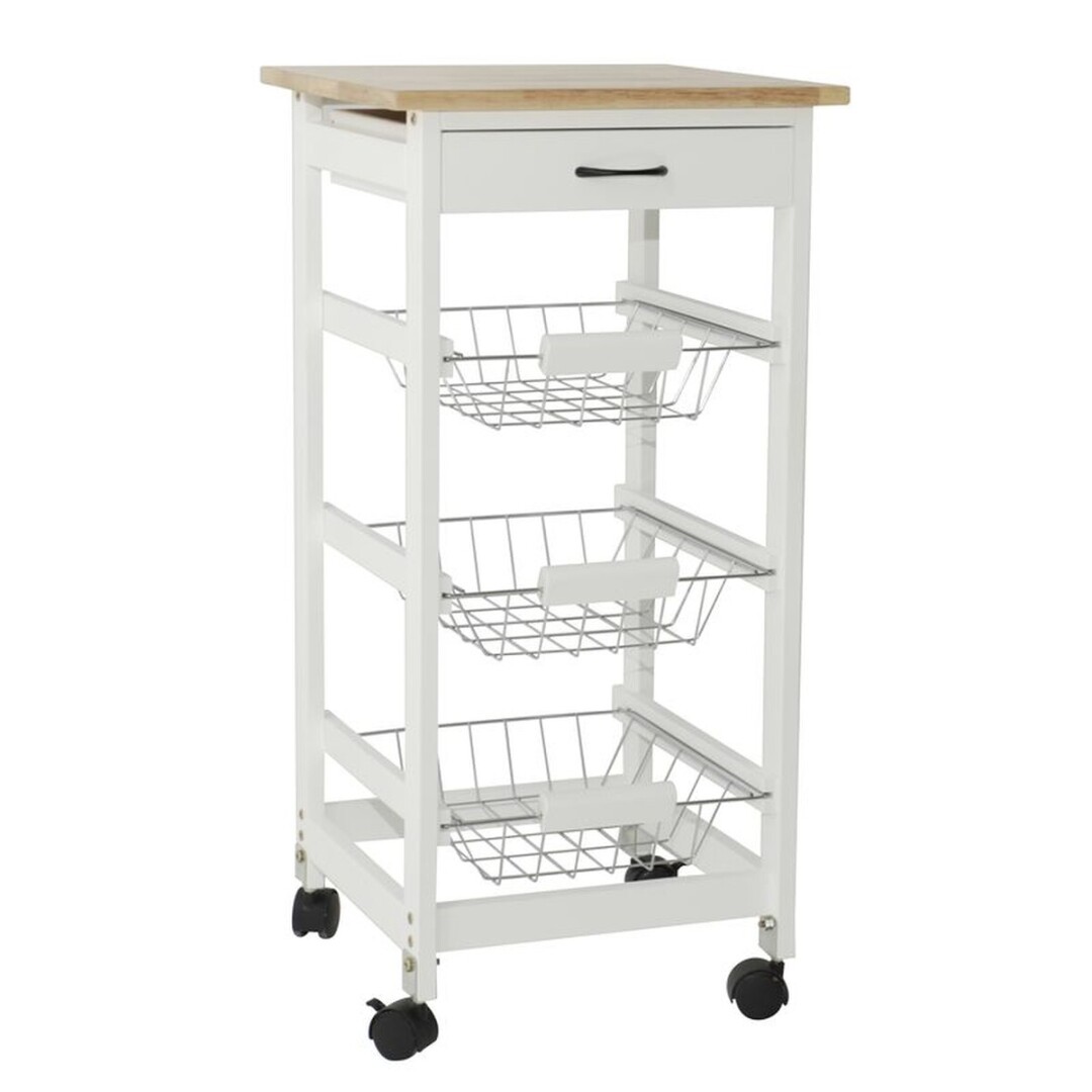 carro auxiliar cocina blanco