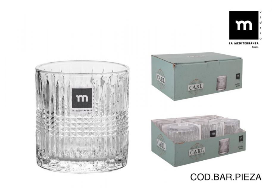 Vasos de agua, bebidas y zumos | Diseño elegante | Vidrio sin plomo | Set de 6 unidades 310cc