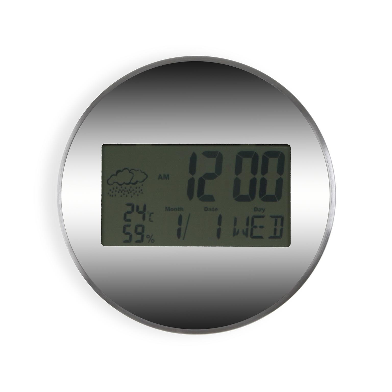 reloj de pared digital efecto metalico