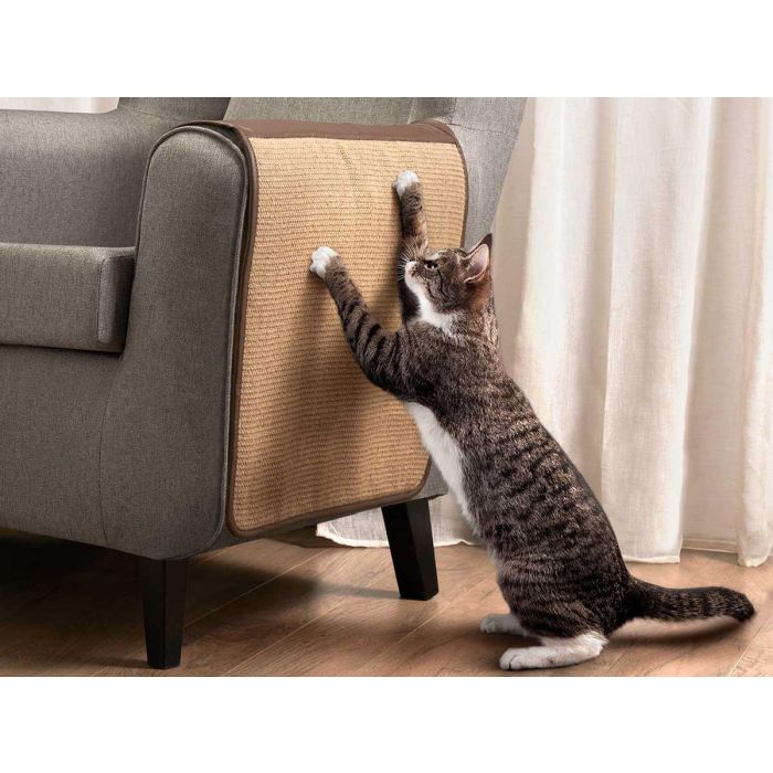 Soporte Rascador para Sofá Mascow 46x119 cm, Marrón - Sisal, Poliéster, PU