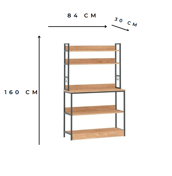 Estante para piso Estante de Metal Estante de Cocina Estante de Almacenamiento de Organizador Multifuncional para Libros - Imagen 2
