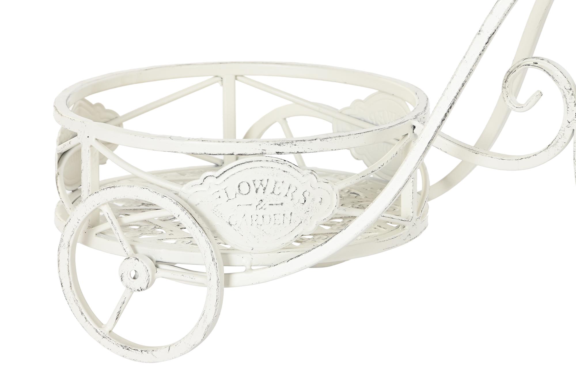 macetero bici blanco metal 58x28x42cm - Imagen 2